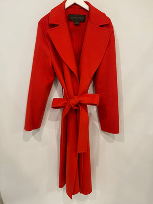 Louis Vuitton Red Cashmere Coat with Belt Detail FR 38 (UK 10)