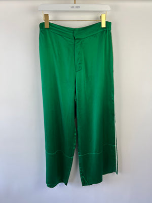 Olivia Von Halle Green Two-Piece Shirt and Trouser Pyjama Set Size 2 (UK 10)