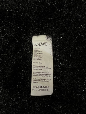 Loewe Black Glitter Long Sleeve Jumper with Metal Logo Detail Size S (UK 8)