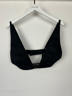 Prada Black Re-Nylon Bralette Top with Logo Size IT 40 (UK 8) RRP £590