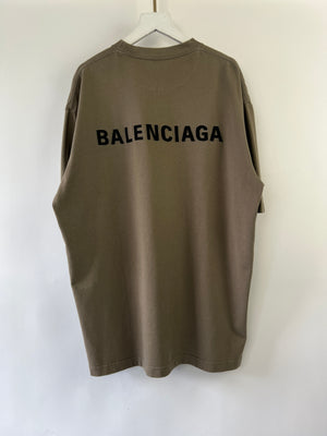 Balenciaga Brown Oversized Logo T-shirt Size S (UK 10)