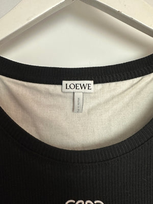 Loewe Black Cotton Sleeveless Maxi Dress With Anagram Logo Embroidery Size XL (UK 14)