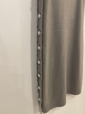 Chanel Light Grey Cashmere Sleeveless Dress with CC Pearl Buttons Detailing Size FR 34 (UK 6)