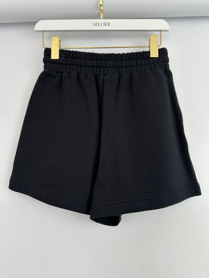 Prada Black Cotton Shorts and Crop Top Set With Sequin Embellishment Detail Size Small (UK 8)