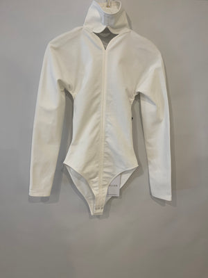 Courrèges White Long-Sleeve Backless Bodysuit Size FR 34 (UK 6) RRP £500