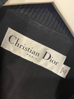 Christian Dior Runway 2018 Black Leather Jumpsuit with Cuffed Wrist & Ankles with Bee Embroidery Detail Size FR 34 (UK 6)