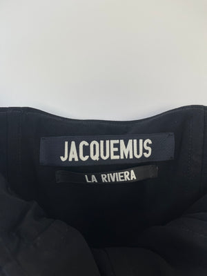 Jacquemus Black 'La Riviera' Sheer Strapless Midi Dress with Tie Detail FR 36 (UK 8)