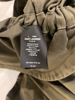 Saint Laurent Khaki Cape Jacket with Pocket Detail One size