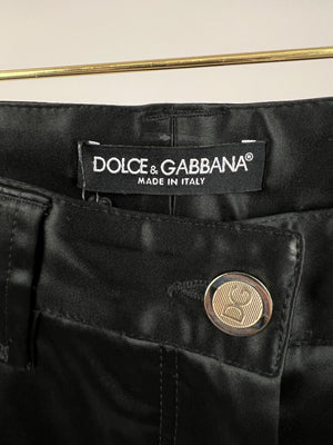 Dolce & Gabbana Black Satin Long Shorts Size IT 38 (UK 6)