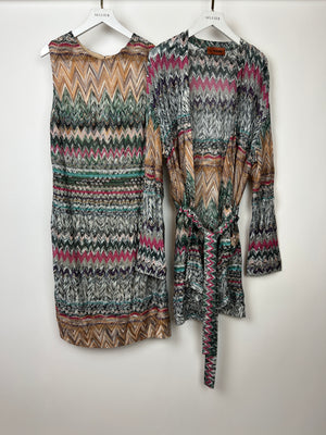 Missoni Multi-Colour Mini Dress and Belted Cardigan Set Size IT 42 (UK 10) and Size IT 38 (UK 6)IEN