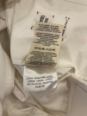 Hermès White and Ivory Cropped Oversize Jacket with String and Pocket Detail Size FR 38 (UK 10)