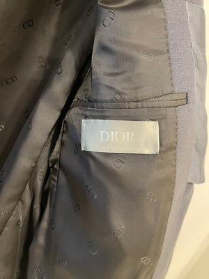 Christian Dior Navy Menswear Single Breasted Blazer with Satin Detail FR 50 (UK 40)