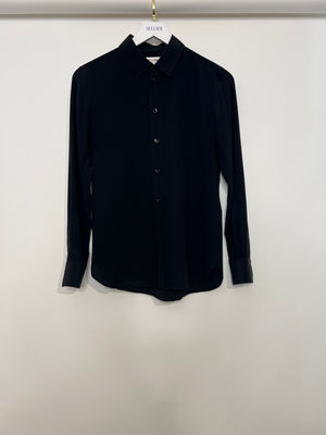 Saint Laurent Black Long-sleeve Silk Crepe Shirt Size FR 36 (UK 8)