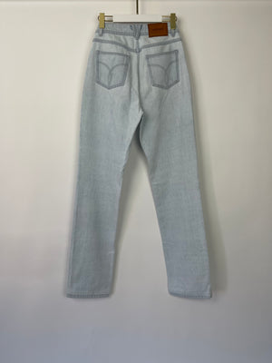 Versace Light Blue Denim Medusa '95 Jeans with Silver Logo Detail IT 25 (UK 6) RRP £830