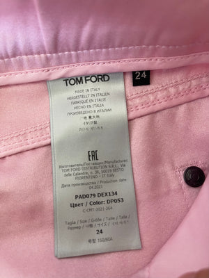 Tom Ford Pink Satin Trouser with Logo Size S (UK 6)