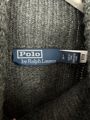 Polo By Ralph Lauren Menswear Charcoal Grey Turtle Neck Knit Jumper Size L (UK 42)