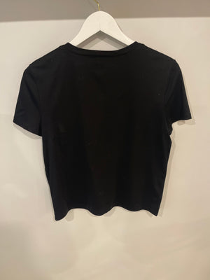 Chanel 20S Black T-Shirt with Cut-Out Front Detailing Size FR 34/36 (UK 6/8) RRP £1,450