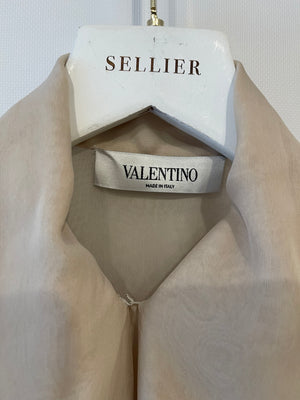 Valentino Beige Silk Blouse with Bow Detail Size IT 42 (UK 10)