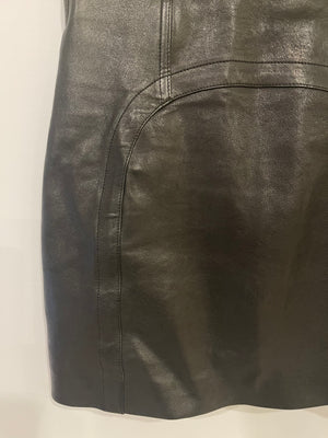 Saint Laurent Black Lambskin Leather Mini Skirt Size FR 38 (UK 10)