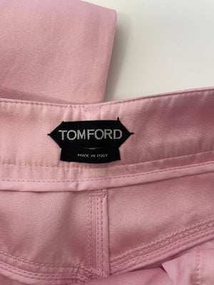 Tom Ford Pink Satin Trouser with Logo Size S (UK 6)