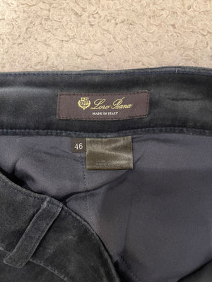 Loro Piana Dark Grey Velvet Straight Leg Trousers Size IT 46 (UK 14) RRP £1,250