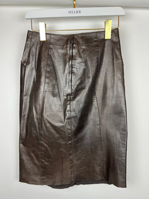 Chanel 02/A Leather Jacket and Pencil Skirt Set Size FR 38 (UK 10)