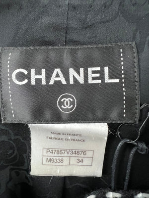 Chanel 14/P Double-Breasted Braid Trim Tweed Jacket FR 34 (UK 6)