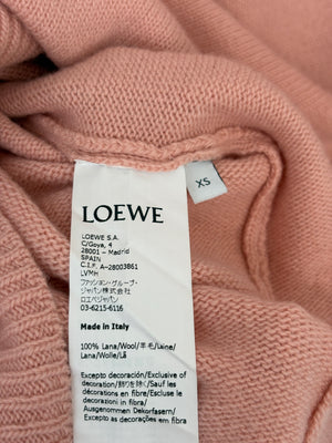 Loewe Pink, Grey and Red Wool Long Sleeve Cardigan with Palm Tree Print Size XS (UK 6)