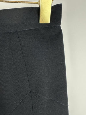 Chanel Black Vintage A-Line Mini Skirt With Zig-Zag Stitch Detail Size FR 36 (UK 8)