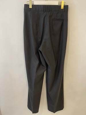 Lesyanebo Dark Grey Wool Tailored Trousers UK 8