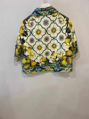 Dolce & Gabbana Multicolour Lemon Printed Jacquard Skirt and Jacket Set Size IT 38 (UK 6)