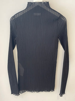 Jil Sander Black Long-Sleeve Mini Translucent Top Size IT 38 (UK 6) RRP £850