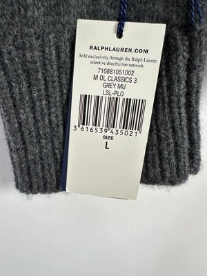 Polo By Ralph Lauren Menswear Charcoal Grey Turtle Neck Knit Jumper Size L (UK 42)