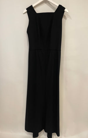 Chanel 99A Vintage Black Wool Maxi Dress with Open-Back Detailing and Buttons Size FR 38 (UK 10)