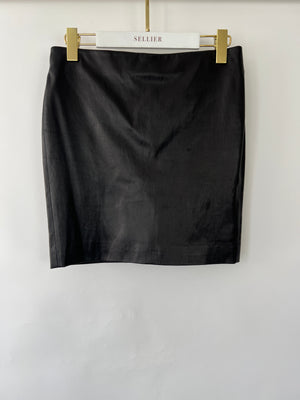 The Row Black Leather Mini Pencil Skirt Size US 2 (UK 6)