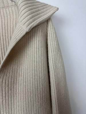 Celine Cream Cashmere Knitted Jumper with Gold Horse-bit Details Size S (UK 8)