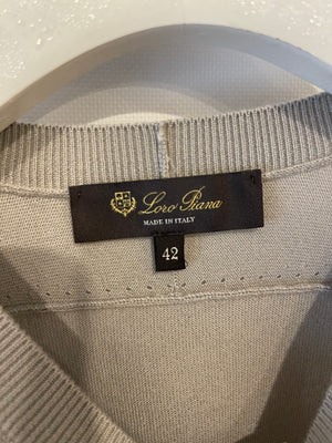 Loro Piana Light Grey Cashmere Long-Sleeve Jumper Size IT 42 (UK 10)