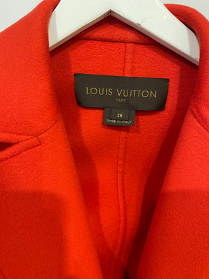 Louis Vuitton Red Cashmere Coat with Belt Detail FR 38 (UK 10)