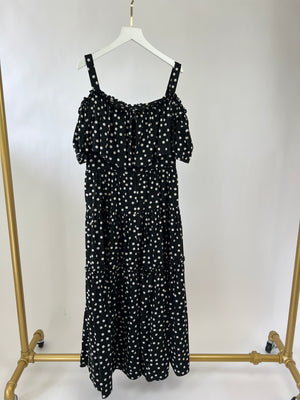 Dolce & Gabbana Black and White Polka Dot Maxi Dress Size IT 40 (UK 8)