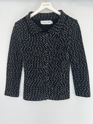 Christian Dior Black Knitted Button Down Jacket Size FR 36 (UK 8)