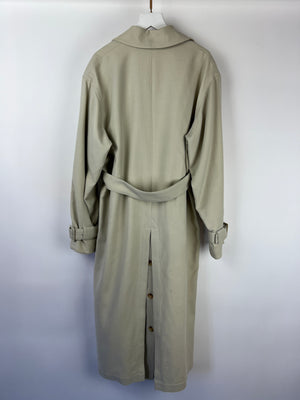 The Row Dove Grey Trench Coat with Tortoise Shell Buttons and Belt Size XS (UK 6)