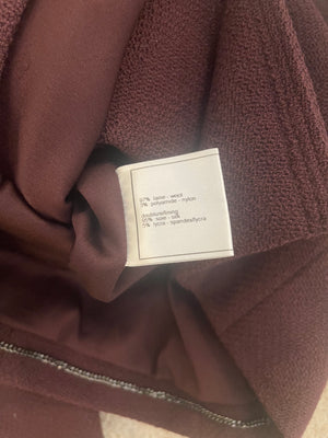 Chanel Vintage 97A Burgundy Wool Jacket with CC Buttons and Pockets Size FR 40 (UK 12)