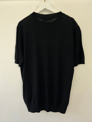 Prada Black Menswear Wool Top with Logo Detail IT 46 (UK 36)