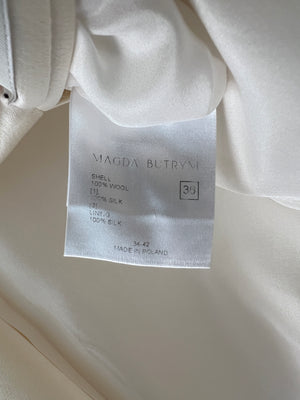 Magda Butrym Silk Ivory Suit Jacket and Toruser Set Size FR 36 (UK 8)