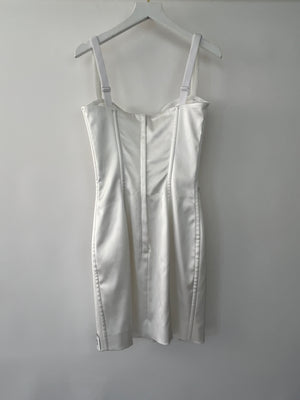 *HOT Dolce & Gabbana x Kim Kardashian White Satin Stretch Mini Dress Size IT 40(UK 8) RRP £1,600