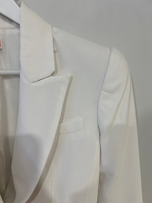 Alexander McQueen White Tailored Blazer with Peplum Hem Size IT 44 (UK 12)