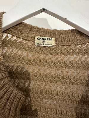 Chanel Brown Round Neck Knitted Cardigan FR 38 (UK 10)