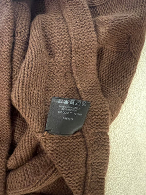 Loro Piana Chocolate Brown Baby Cashmere Cableknit Jumper Size IT 46 (UK 14)