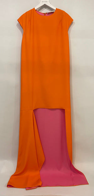 Christian Dior Orange Cut-Out Front Maxi Dress with Pink Lining Size FR 36 (UK 8)