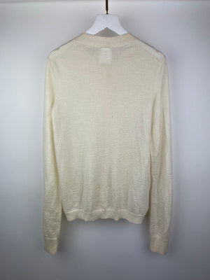 *FIRE PRICE* Chanel Cream Pearl Mohair Cardigan Size 38 (UK 10)